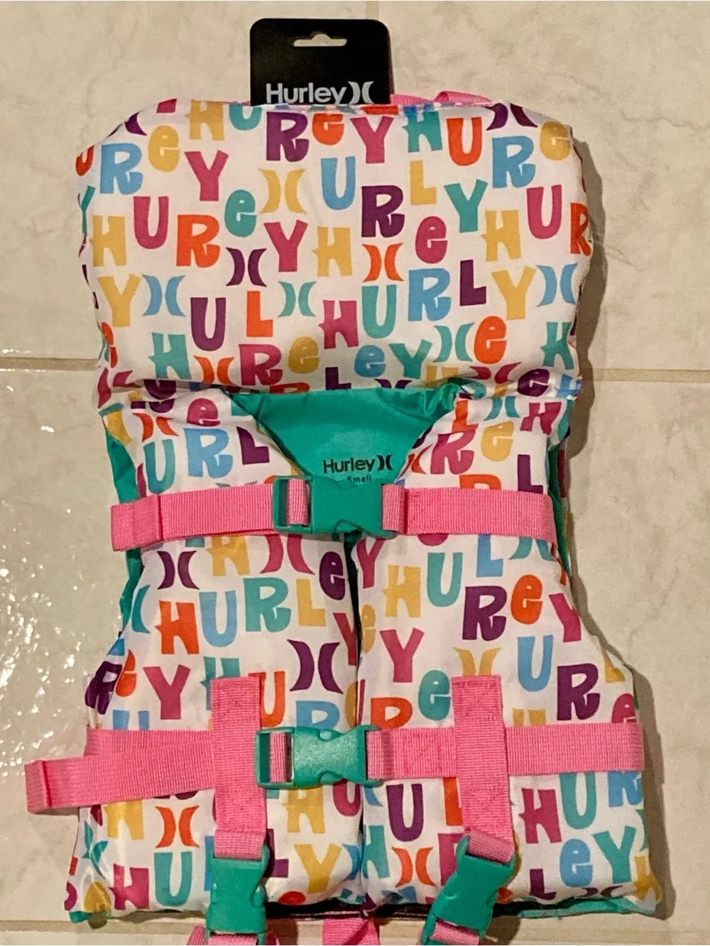 NWT Hurley Infant Swim Vest in Pixel Critter Multi Color/ size small